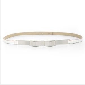 BCBGMAXAZRIA Silver/White bow belt